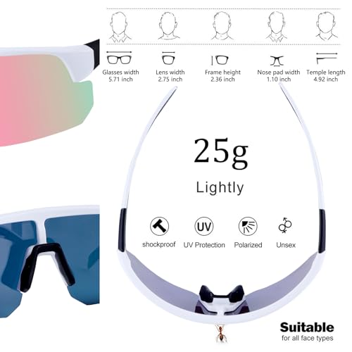 Image of BangLong Polarized Sports Sunglasses for Men Women UV400 Protection | TAC HD Lens, RX Insert Included, Lightweight Wrap-Around Design for Running Cycling Baseball Hiking