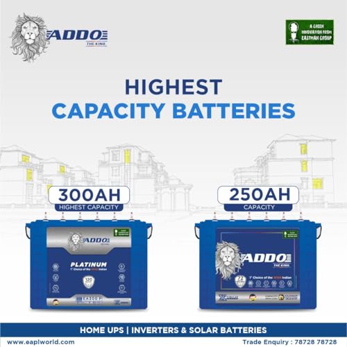 Image of ADDO 250AH Tall Tubular Inverter Battery for Home, Office & Shops | EA2536 | 72* Months Warranty