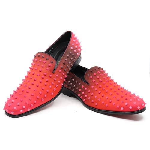 Image of Metrocharm Men's Fashion Smoking Gradient Spike Dress Tuxedo Loafers Slip On Shoes SM-199