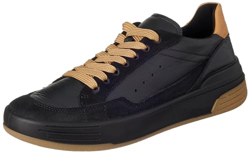 ara Damen Master Sneaker, SCHWARZ,Caramel, 37.5 EU Weit