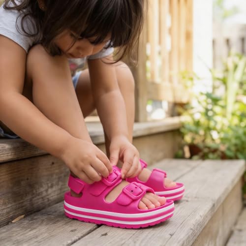 Image of Toddler Buckle Sandals Open Toe Water Sandal with Adjustable Back Strap for Boys Girls