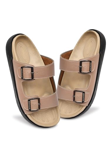 Image of HEALTH FIT Extra Soft Premium Classic Cushion Sliders /with Adjustable Buckle Strap & Light Weight Anti-SkidWaterproof Luxurious Slippers for Men's HF120