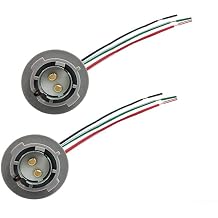 Autotech 1157 Replacement Sockets - BAY15D 2057 2357 7528 LED Bulbs Plastic Socket Holder Plugs Connectors with 20AWG Pigtail Wires for Rear Brake Stop Turn Signal Tail Light Pack of 2