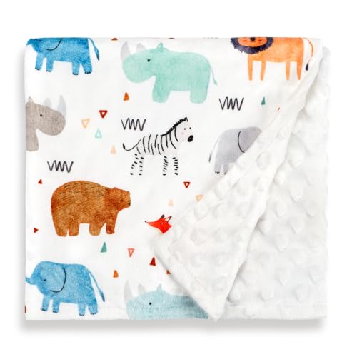 Man Fai Sky Baby Blankets for Boys Girls, Soft Minky Blankets with Double Layer Dotted Backing,...