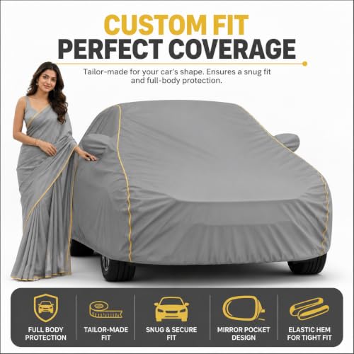 Image of Magic 6-Layer 100% Waterproof Custom Fit Car Cover for Alfaa Romeoo Romeo (All Models) Grey | UV, Heat, Rain, Dust & Scratch Resistant | All Weather Outdoor & Indoor Full Body Car Cover
