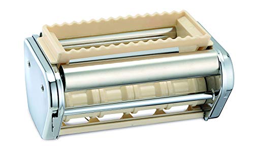 Weis Nudelmaschine 19400 Pasta Maker selbstgemachte Nudeln mechanisch für Lasagne Spaghetti Tagliatelle Maschine (Ravioli Vorsatz, Edelstahl/Kunststoff)