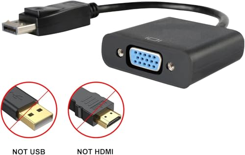 Image of DP to VGA Adapter, DP to VGA 1080P Converter, Compatible with Computer, Desktop, Laptop, PC, Monitor, Projector, HDTV (DP to VGA)