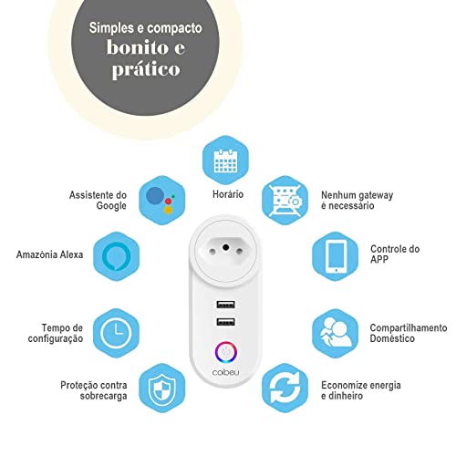Tomada inteligente WiFi, Smart Plug Sem Fio Doméstica Multifuncional, Controle Remoto de Eletrodomés