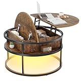 Dripex Couchtisch Rund, 81cm Durchmesser, Höhenver...