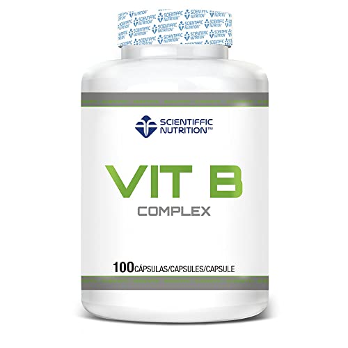 Scientiffic Nutrition   Vitamina B Complex, Complejo Vitamina B, Foirmado por B1, B2, B3, B5, B6, B7, B9 y B12, Ayuda al Funcionamiento del Sistema Nervioso   100 Cápsulas.