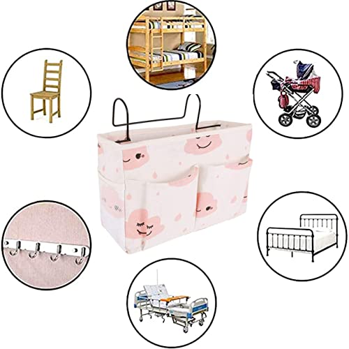 2 Stück Betttasche mit Drahtrahmen Bett Organizer Hochbett Hängetasche Aufbewahrungstasche für Buch, Magazin, Kopfhörer (Rosa+GRÜN) - Image 6