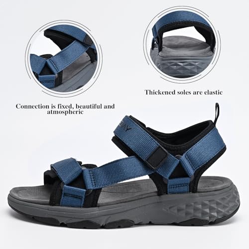 Queday Womens Mens Sport Sandals Outdoor Hiking Sandals with Arch Support Comfortable Athletic Beach Sandals for Travel Walking Trekking Camping2