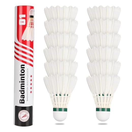 Philonext Goose Feather Badminton Shuttlecocks Birdies, 12 Pack Stable Durable Hight Speed Training Badminton Balls for Indoor & Outdoor Practice Sports Activities