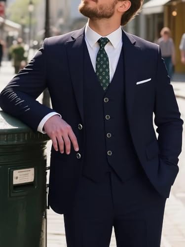 Mens 3 Piece Suit Slim Fit Wedding Suits Business Man Suit Formal Suits for Men Solid Blazer Vest & Pant Set4
