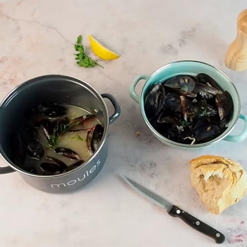Casserole à moules turquoise pour vos repas de la mer conviviaux - 8