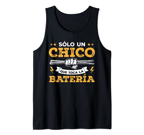 Drummer Regalo Música Baterista Chico Que Toca La Batería Camiseta sin Mangas Cover
