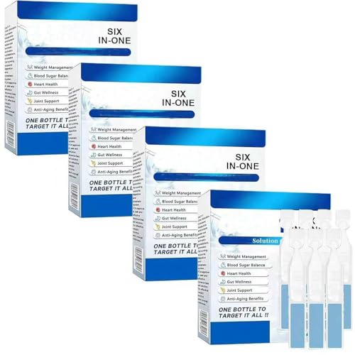 Six-in-One Solution Liquid, 4 Box Advanced WeightLoss Drops, Moringa Drops,Natural Liquidfor Women