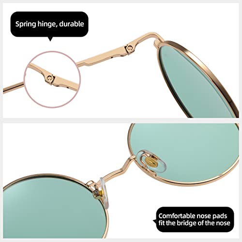 Image of MEETSUN Small Round Polarized Sunglasses for Men Women Metal Retro Hippie Circle Sun Glasses Driving Festival Cosplay UV400