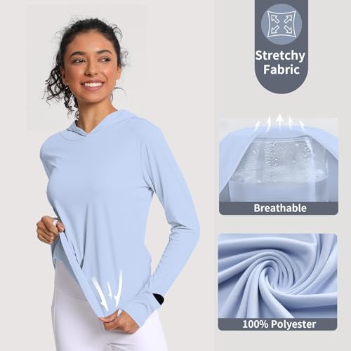 Women's Sun Shirt Hoodie Rash Guard Long Sleeve SPF UV Protection T-Shirts UPF 50+ Hiking Quick Dry Lightweight4