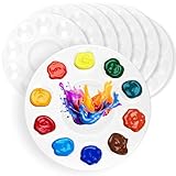 8 Stück Mischpalette, Malpalette Acrylfarben (φ16 cm), Runde Kinder & Künstler mit 10 Farbfeldern + 1 Mischfeld - Robuste Kunststoff Öl, Aquarell, Gouache