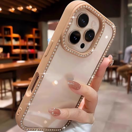 Coque iPhone 14 Pro transparente paillettes diamants antichoc - 3