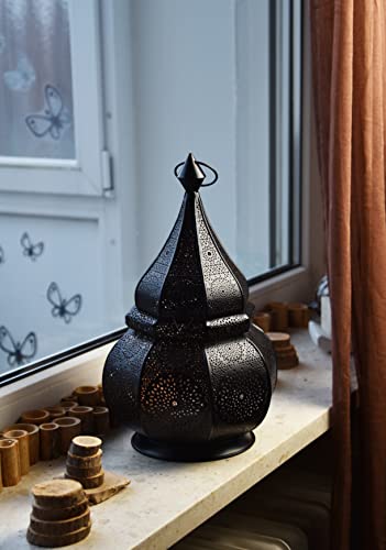 Aranp Orientalische Lampe Schwarz 36cm für Kerzen, Lampen E27 Fassung und LED Lichterketten | Innen und Außen Deko… – Bild 8