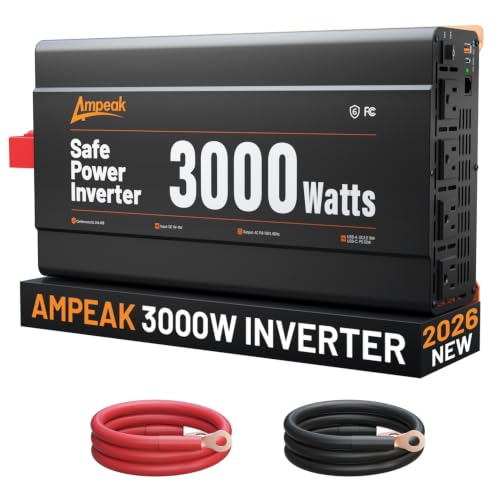 Ampeak 3000W Power Inverter 12V DC to 110V AC