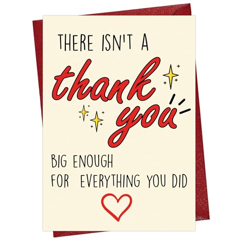 Cheerin Thank You Card – Elegant Thank You Greeting Card with Envelope – Thoughtful Appreciation Gift for Teacher, Boss, Friend, Coach, or Colleague