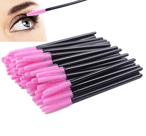 Bihrtc Pack Of 100 One-Off Disposable Silicone Eyelash Mascara Brushes Wands Applicator Eyebrow Brush Makeup Tool Kit Set #TOP4