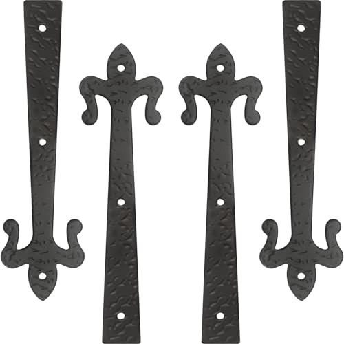 SUNCN 納屋ドア装飾コーナーブラケット、10インチ マットブラック 素朴なLケ 引き戸ハードウェアデコレーター ファームハウスミラーフレームガーデンゲートガジ用(ネジ付き4個)
