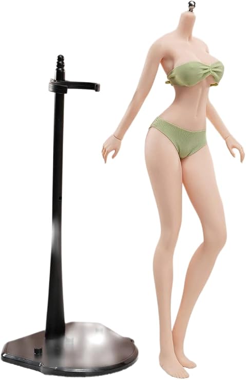 Fremego 1/6 Scale Female Body,12inch Super Flexible Female Large Bust Anime Tall Seamless Action Figure Body Collectible (S50A Pale Skin with Undetachable Feet)