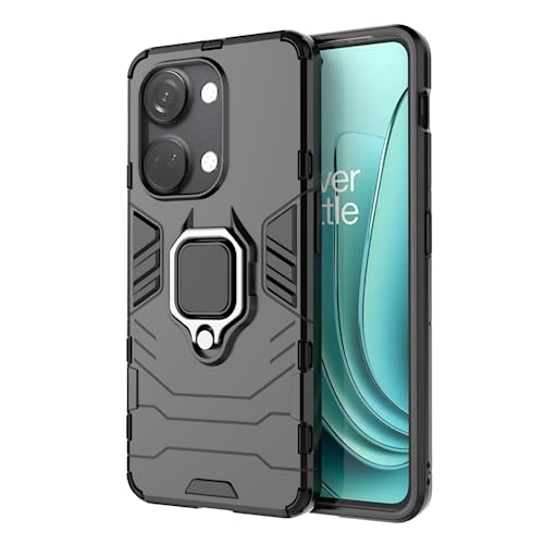 Armor Cover per OnePlus Nord 3 Ace 2V 6.74 Inches custodia per Telefono con Supporto Ad Anello - nero