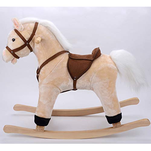 Schaukelpferd QIQIDEDIAN Hölzernes Pferdeschaukelpferd für Kinder Musik Festes Holz 2-7 Jahre alt Kindertag – Bild 4