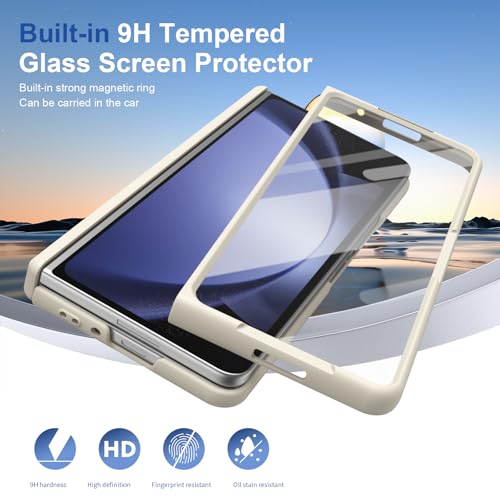 Étui magnétique Galaxy Z Fold5 luxe silicone blanc antichoc intégral