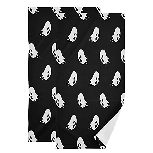 Happy Halloween Spooky Ghosts Black Hand Bath Towel Highly Absorbent Soft Hanging Towels Trick or Treat Boo Kitchen Dish Towel Set Washcloth 2pcs