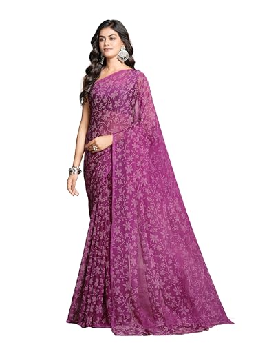 Image of Garden Vareli Lock Chiffon Floral Saree