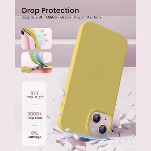 Image of Premium Liquid Silicone Case for iPhone 11 - Slim Full Body Protective Back Cover with Soft Microfiber Lining, Anti-Slip Grip Scratch Resistant Phone Case(Yellow)