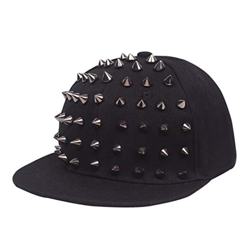 Unisex Punk Verzierter Baseball Hip-Hop-Hut-Justierbare Hysteresen-Spitzen-Niet-Bolzen-Cap