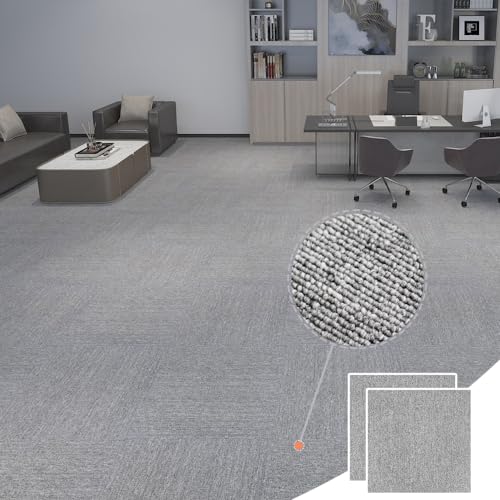 タイルカーペット 業務用 タイルマット 50x50 40枚 事務所用カーペット 現状回復 防音タイルカーペット 厚手 滑り止め カーペット 床暖房対応 フロアタイル 置くだけ 床保護マット 大判 業務用PVCフロアマット 耐摩耗 断熱性 保温 洗える カッ