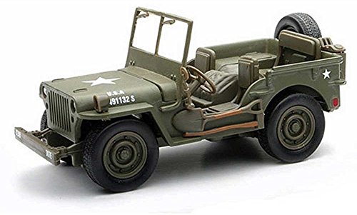 New Ray New 1:32 Collection - Green City Cruiser Jeep Willys WW II Military US Army Vehicle Model Car Toys