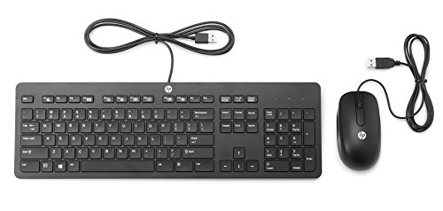 Teclado y ratón USB HP kit periférico delgado de oficina con cable y formato EN