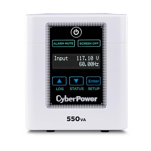 CyberPower M550L Medical-Grade UPS System, 550VA/440W, 4 Outlets, AVR, Tower, White