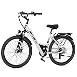 Soumye Electric Mountain Bike for Adults 26' Step-Thru/Over Commuting Ebike for Men Women with Peak Power 540w, 360Wh Built-in Battery, LCD Display, 7 Gears & Front Shock Absorber