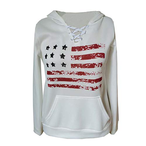 Hemlock Women White Sweatshirts Autumn Long Sleeve Tops American Flag Print Hoodie Blouse Teen Sweatshirt Pullovers #TOP4