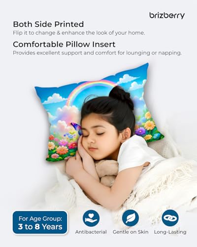 Image of Brizberry Kids Pillow Cushion with Super Soft Fabric | Animal & Cartoon Prints | 12x18 inches (Design 13)