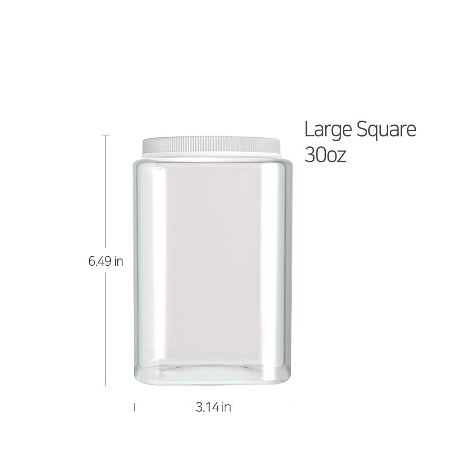 Amazon | Silicook クリアプラスチックジャー 3-30オンス 正方形