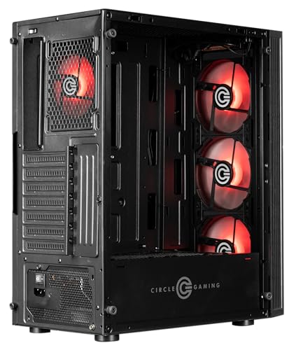 Image of Circle Xtender X2 Mid- Tower Computer Case | Gaming Cabinet - Black| Support ATX, M-ATX, ITX | Pre- Installed 3 x 120mm Front and 1 x 120mm Rear ARGB Mirror Fans