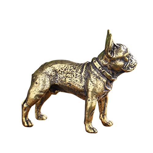 Adorable figurine chien en laiton à offrir comme ornement rétro de bureau unique