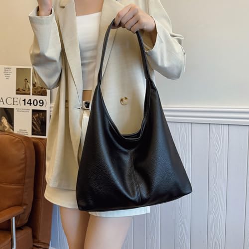 Bolso Hobo grande de cuero PU para mujer miniatura 2