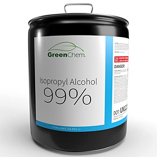 GreenChem Isopropyl Alcohol 99 Percent (IPA) 1x5 Gallon Pail | Rubbing Alcohol 99% | Isopropyl Alcohol Technical Gr